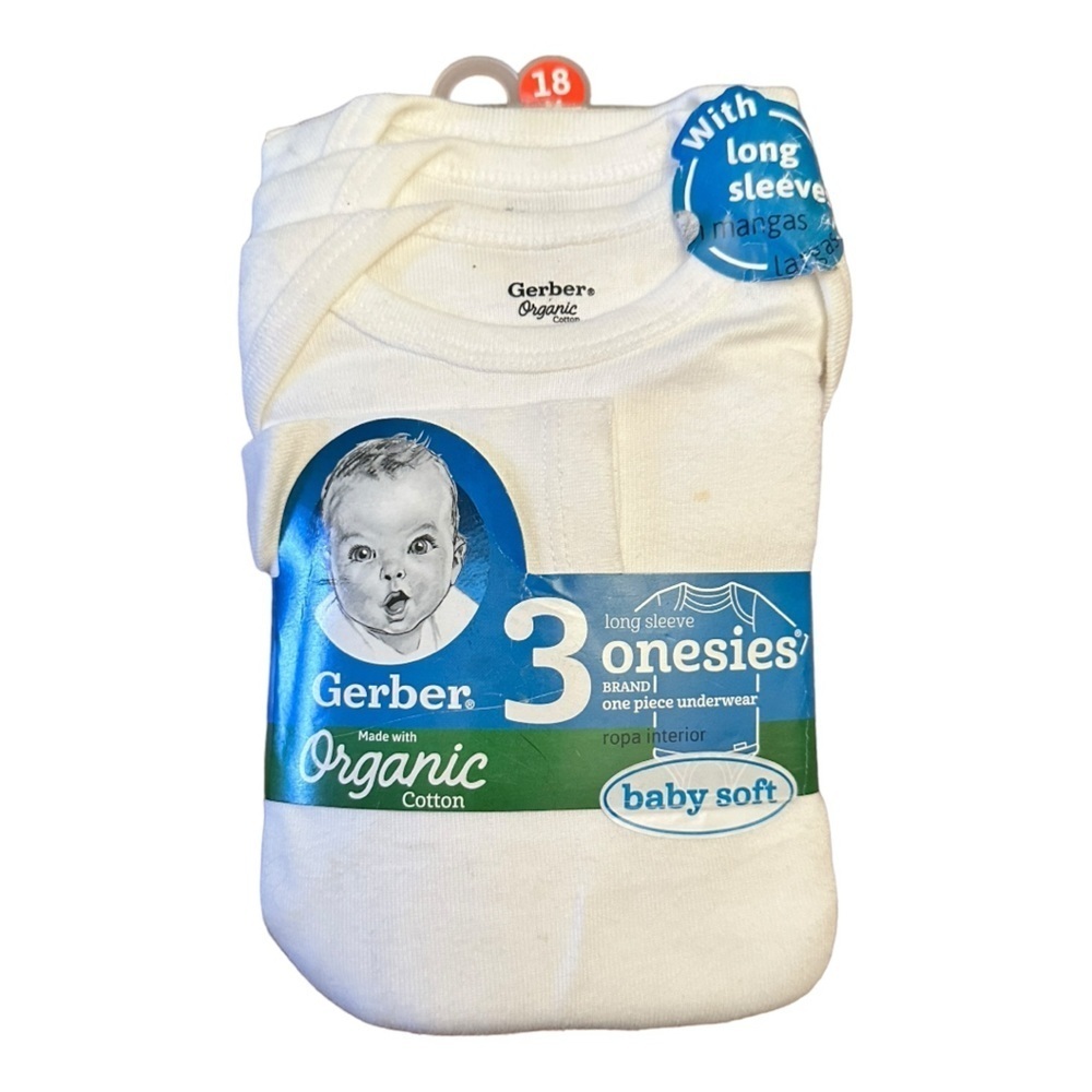 Gerber Organic Cotton Onesies‎ (3) nwt